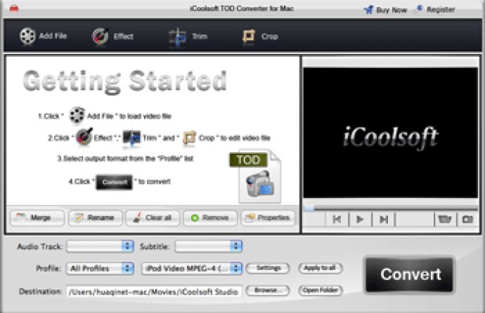 iCoolsoft TOD Converter for Mac iCoolsoft TOD Converter for Mac