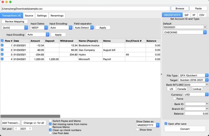 Transactions for macOS Transactions for macOS