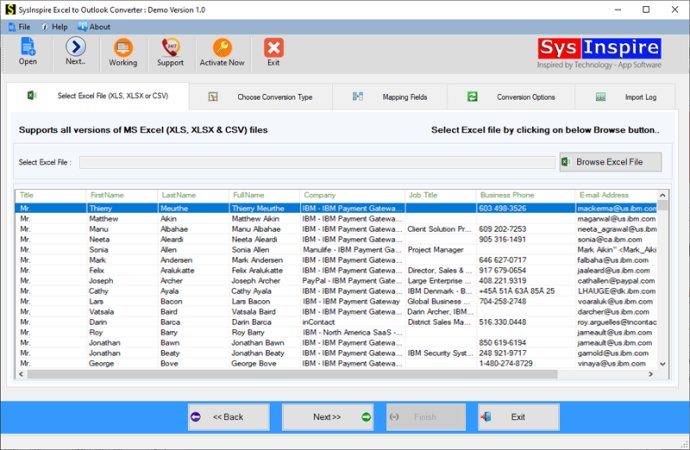 SysInspire Excel to Outlook Converter SysInspire Excel to Outlook Converter