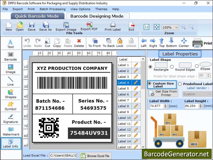 Packaging Barcode Generator Program Packaging Barcode Generator Program