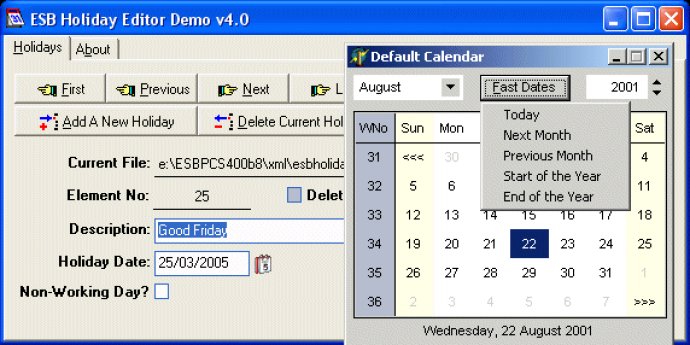 ESBPCS-Dates for VCL ESBPCS-Dates for VCL
