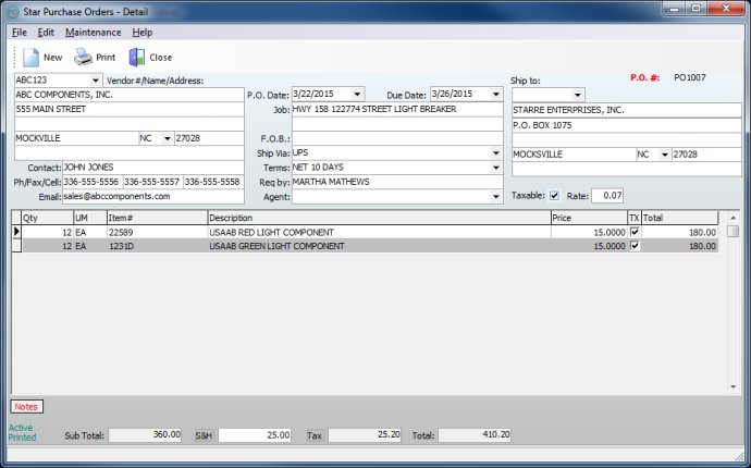 Star Purchase Orders Star Purchase Orders