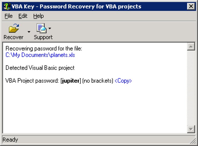 VBA Password Recovery Key VBA Password Recovery Key
