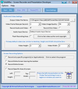 IntelliRec Free Screen Recorder Software