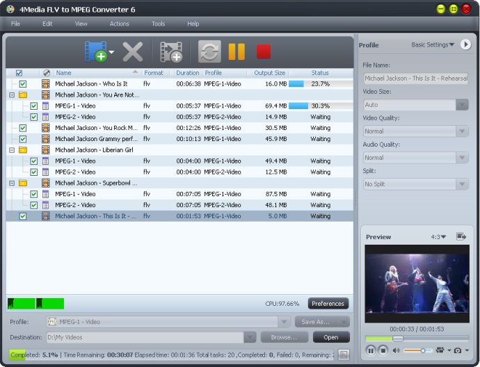 4Media FLV to MPEG Converter 4Media FLV to MPEG Converter